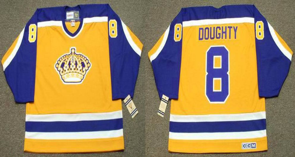 2019 Men Los Angeles Kings 8 Doughty Yellow CCM NHL jerseys
